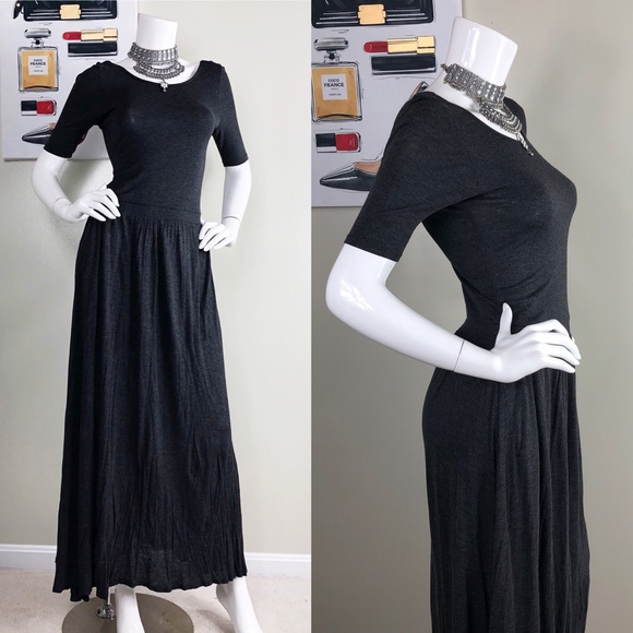 Bordeaux Dresses & Skirts - BORDEAUX grey long maxi dress XS-CG493